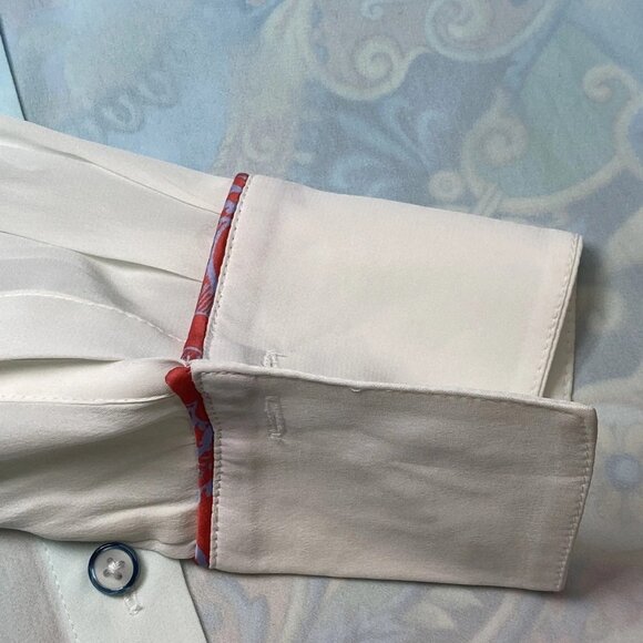 NEW ROBERT GRAHAM Women's Gabriella Long Sleeve Button Shirt Blue/Multi Size S - Picture 4 of 10